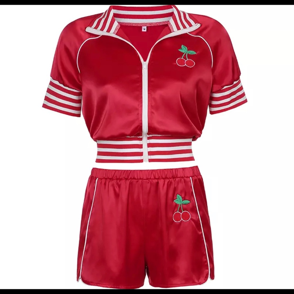 COPY - Cherry two piece short tracksuit